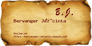 Bervanger Jácinta névjegykártya